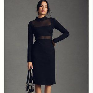 NWT Anthropologie Maeve Sheer Side-Slit Dress Size L